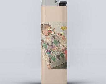 レトロコラージュライター - フローラルアート、ハンドメイド光沢ビニールラップ