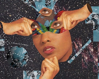 Surrealism Art Collage Print – Retro Trippy Space Design