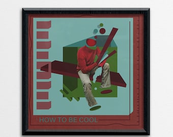 How to be Cool Surreal Collage Art Print – Modern Home Wall Decor (12x12 Giclée )