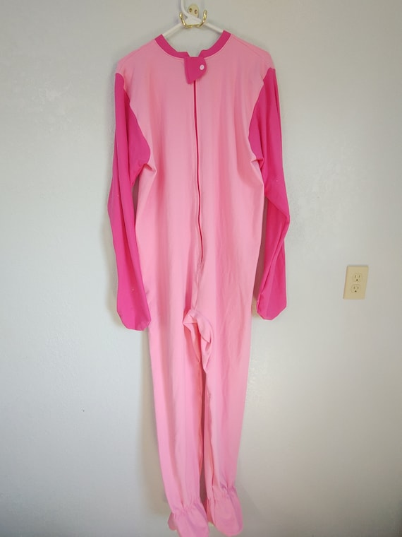 Nonlocking Pink Jersey Knit Footie Pajama With Mittens Back Zip and Snap Over Zip Etsy