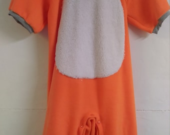 ABDL Fox Romper Sleeper Onsie with Snap Crotch, Ears, Tail, and Hood, Custom Made S M L XL 2xl with your measurements