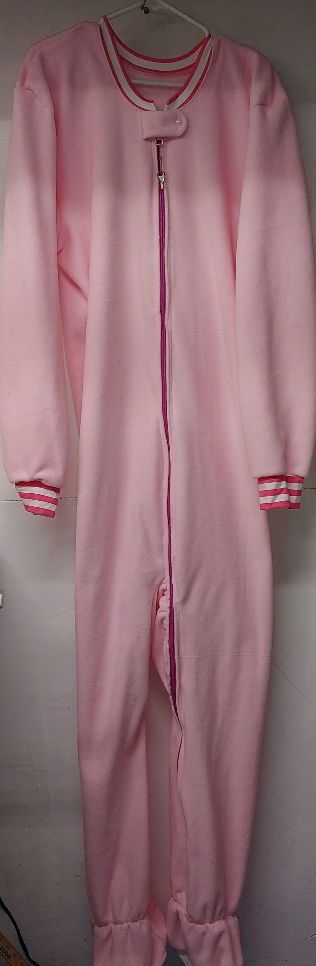 Dusty Pink Velour Piped Footie main image 0