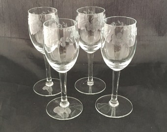 Pair Of Small Wine Glasses Gold Rim /& Amber Dessert Spirits Sherry Mid Century