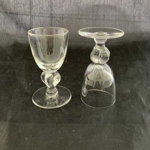 Set of 2 Vintage 1 OZ Crystal Cordial Sherry Amaro Port Brandy Whiskey Glasses