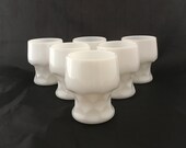 Mid Century Modern White Milk Glass Tumblers - Retro Kitchenware Barware - Anchor Hocking Georgian - Vintage Water Glasses - Set of 2