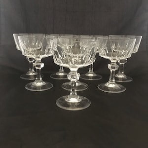 Set of 2 Art Deco Vintage Princess House Esprit Cut Crystal Coupe Cocktail Glasses