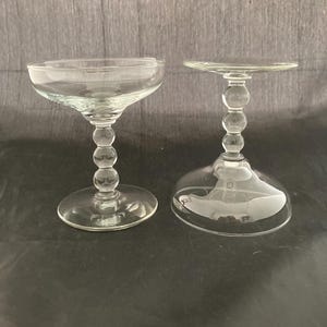 Set of 2 Vintage Libbey Knob Hill 3OZ Martini Glasses "Liquor Cocktail" Champagne Saucers