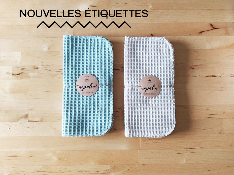 Essuies-tout x5 zéro déchet nopalin zéro déchet, cuisine et ménage écologique, lavable réutilisable, tissu absorbant, 100% coton image 10