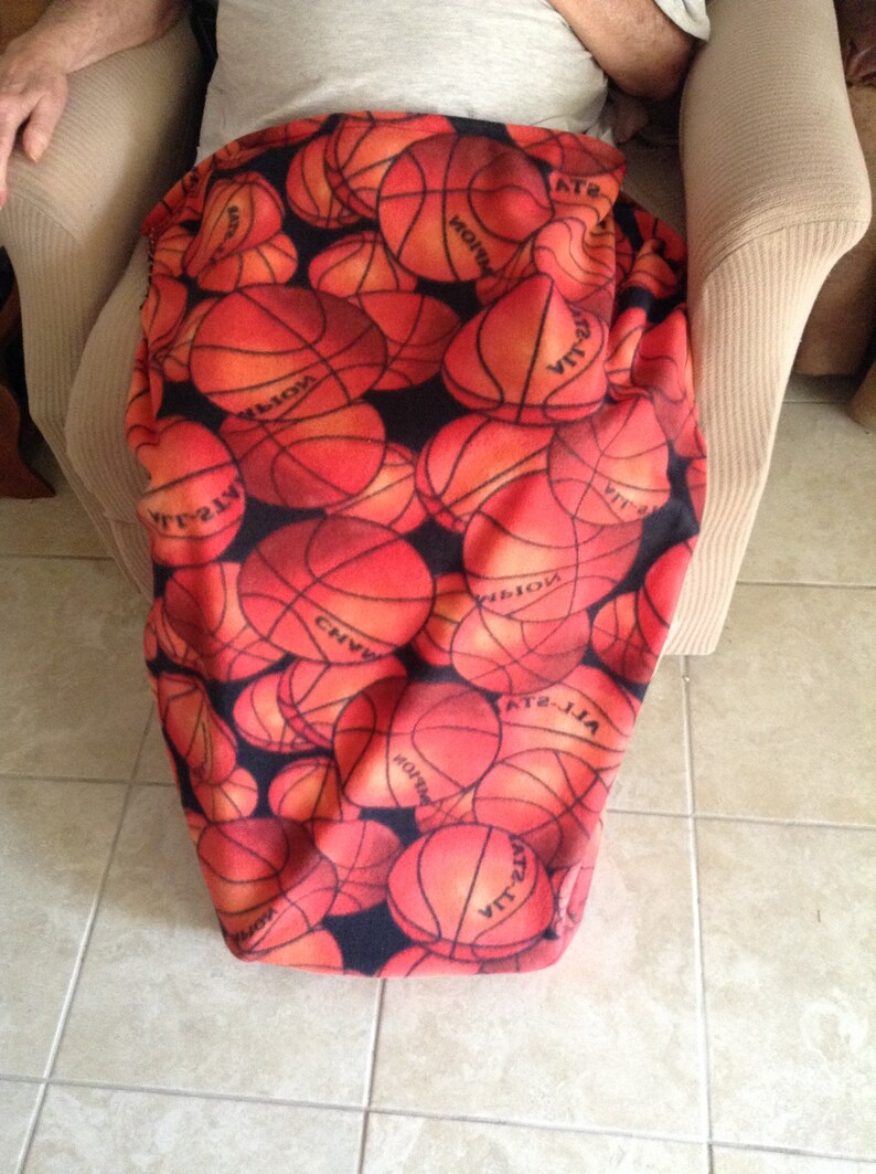 Soft wheelchair cover. Scooped leg fleece wheel chair cover Leg warmer Basketball wheelchair blanket Basketball fleece blanket
