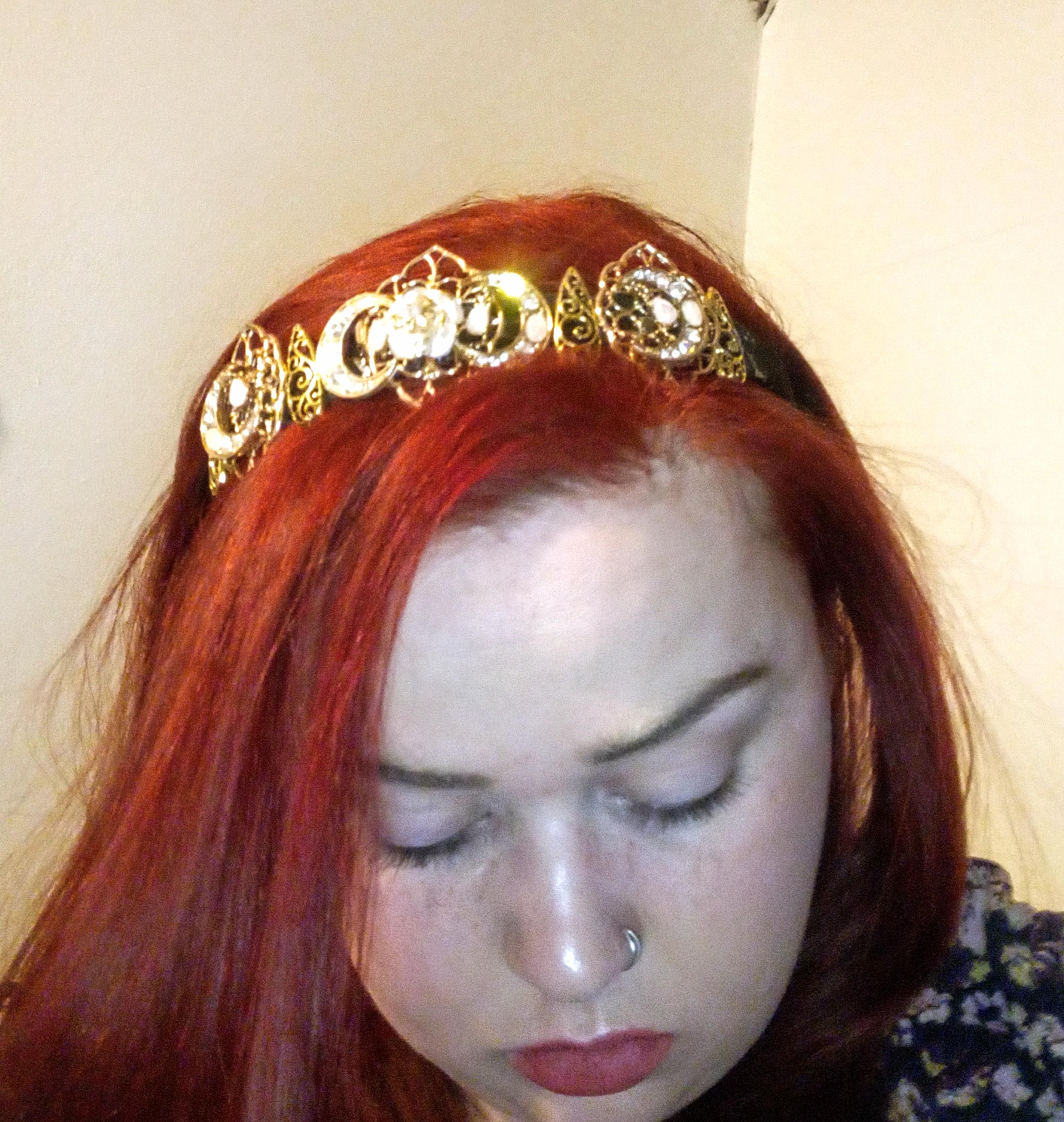? Gemstone and Pearl Baroque Headband Freshwater Pearl Headband Bridal Headpiece ABIGAIL | EDEN  main image 2