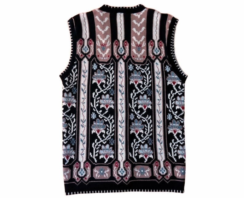 long vintage vest with pattern