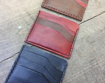 Credit Card Wallet Etsy - minimal leather wallet slim leather card holder handmade leather wallets front pocket wallet gift for him credit card wallets gift idea