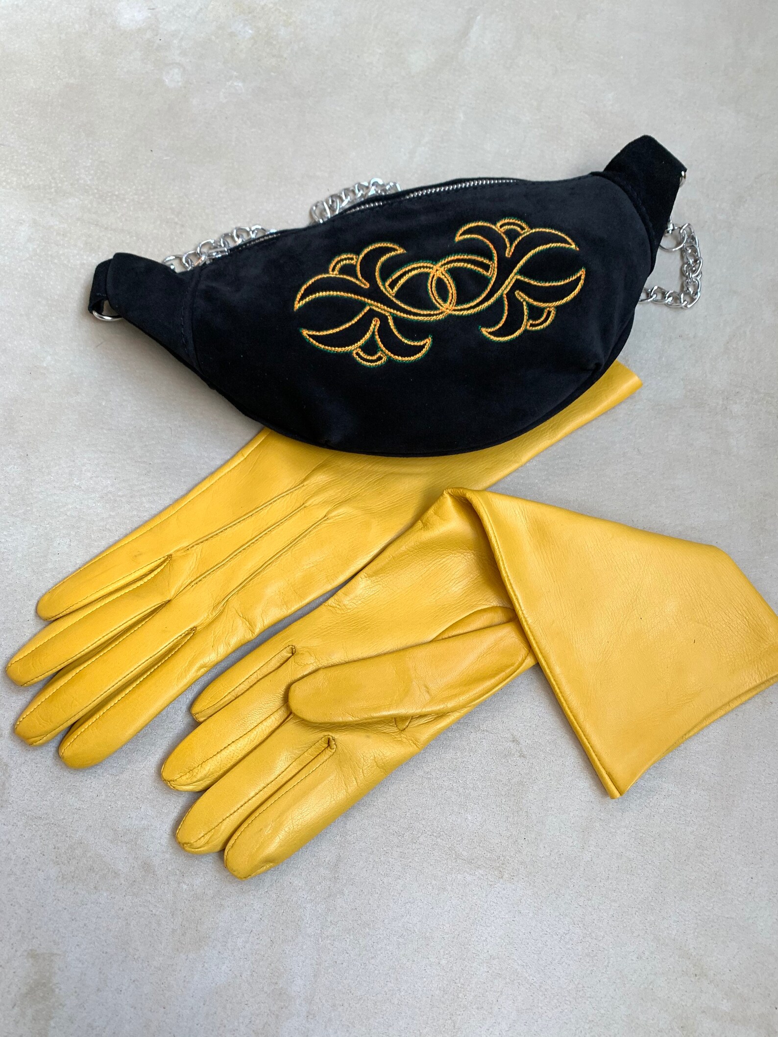 Long Yellow Leather Gloves for Ladies/ Fashion Gloves / Fancy Etsy