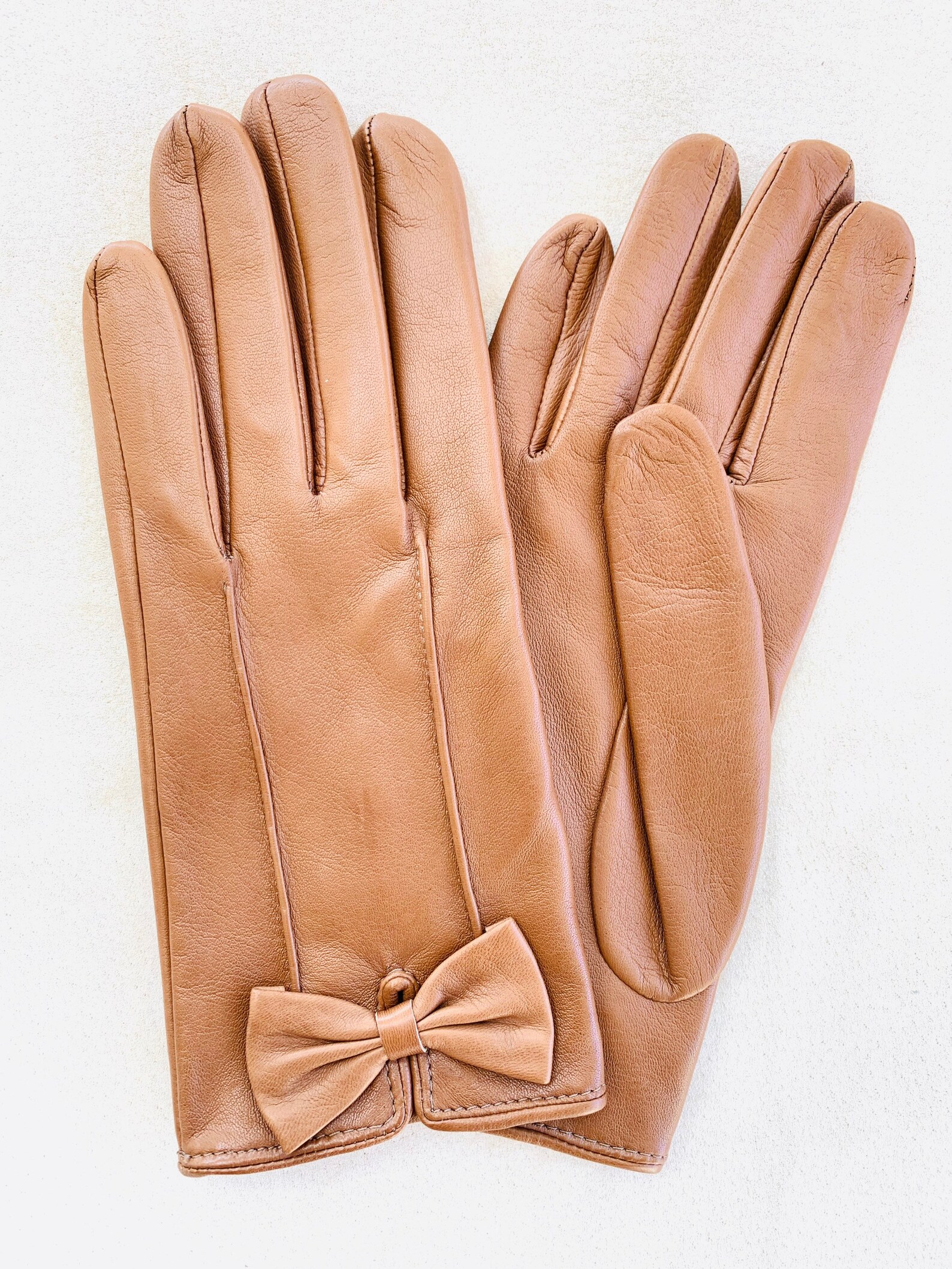 Cognac Leather Gloves for Ladies/ Driving Gloves / Fashion Etsy