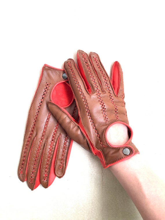 Red leather driving gloves ladies discount