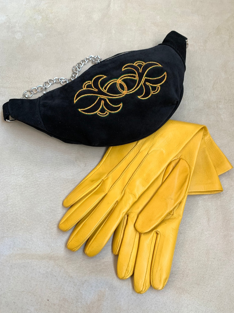 Long Yellow Leather Gloves for Ladies/ Fashion Gloves / Fancy Etsy
