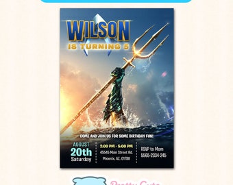 Aquaman Invitation, Aquaman Birthday invitation, Aquaman invite, Aquaman party invite