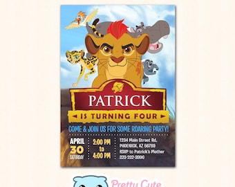 Lion Guard Invitation, Lion Guard invite, Lion Guard Party invites, Lion Guard Birthday invitation