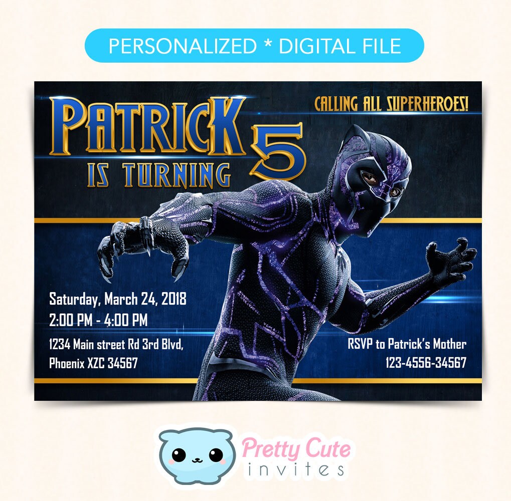 Black Panther Invitation, Black Panther Birthday Invitation, Black Panther Invite, Black Panther Party Invitation, 5x7 Invitation - Etsy black-panther-invitation-black-panther-birthday-invitation-black-panther-invite-black-panther-party-invitation-5x7-invitation-etsy