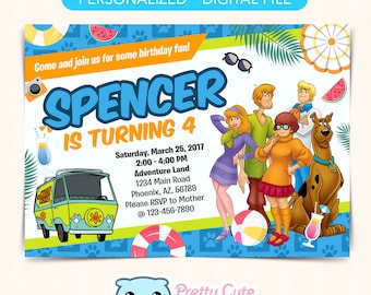Scooby Doo Pool Party invitation, Scooby-Doo Pool Party Birthday invitation, Scooby Doo Pool Party invite, 5x7 invitation (resizable)