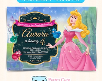 Sleeping Beauty invitation, Princess Aurora invitation, Sleeping Beauty Birthday invitation, Sleeping Beauty Party invite