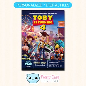 Toy Story Einladung, Toy Story 4 Geburtstagseinladung, Toy Story Party einladen, Toy Story einladen, Toy Story Bithday einladen