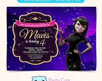Mavis Hotel Transylvania Invitation, Hotel Transylvania invitation,Vampire girl invitation, Mavis Hotel Transylvania digital invitation