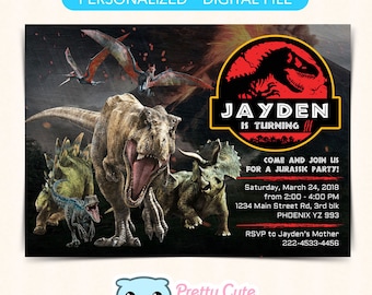 Jurassic Park invitation, Jurassic Park Birthday invitation, Jurassic World invitation, Dinosaur invitation, Jurassic invites