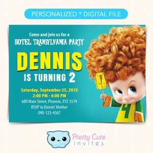 Hotel Transylvania Invitation,Hotel Transylvania Dennis invitation, Hotel Transylvania printables, Hotel Transylvania digital invites