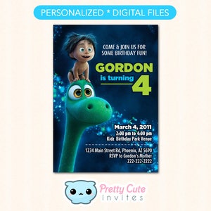 Good Dinosaur invitation, Good Dinosaur invite, Good Dinosaur Party invitation, Good Dinosaur Birthday invition