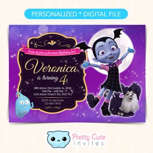 Vampirina Invitation, Vampirina invitation,Vampirina invitation, Vampirina printables, Vampirina digital invitation