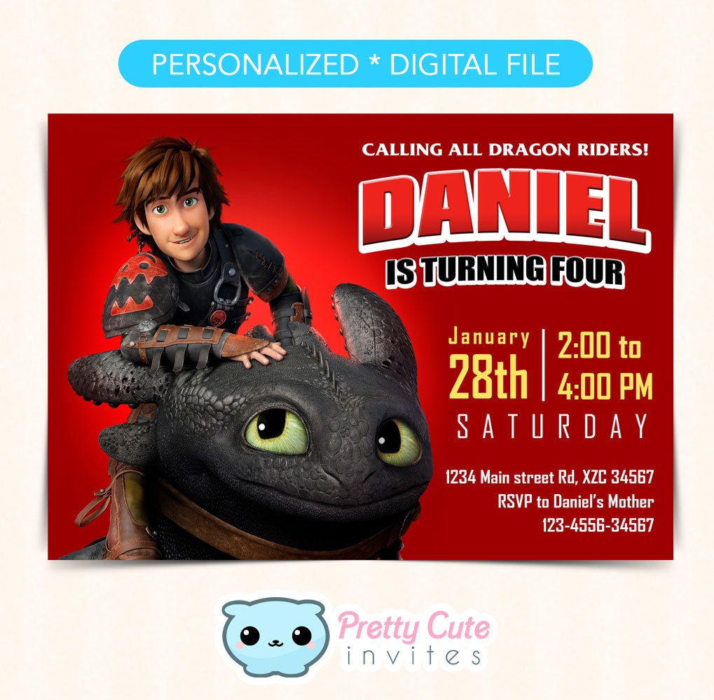 8+ How To Train Your Dragon Birthday Invitation Templates  Dragon birthday  invitations, How train your dragon, How to train your dragon