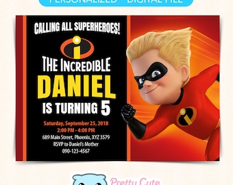 The Incredibles Dash Invitation, The Incredibles Dash Birthday invitation, Dash Parr invitation, The Incredibles Dash printables