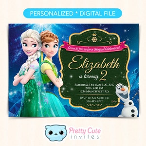 Frozen Invitation, Frozen Birthday invitation, Frozen invite, Frozen Party invitation, Frozen Birthday, 5x7 inches invitation