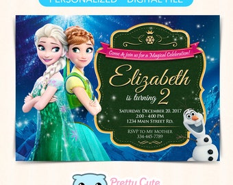 Frozen Invitation, Frozen Birthday invitation, Frozen invite, Frozen Party invitation, Frozen Birthday, 5x7 inches invitation