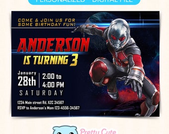 Ant-Man invitation, Ant-Man Birthday invitation, Superhero invitation, Costume Party invitation, Superhero invites, Birthday invites