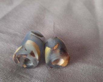 Perles d'effroi uniques, bijoux d'effroi, perles époxy argentées dans un ensemble Taille du trou 6,5 mm