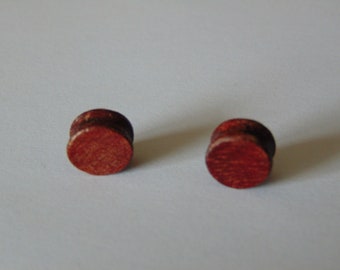 Handmade Holzplug ,Plug  Edelholz  Amaranth 10mm schmall