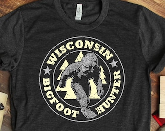 Camiseta de cazador de Pie Grande de Wisconsin: Camiseta de regalo de Pie Grande