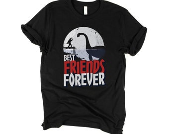 Bigfoot & Nessie Best Friends T-Shirt, Cryptid Humor Tee