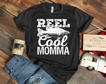 Reel Cool Momma Fishing T-Shirt / Camiseta de mujer / Camiseta sin mangas / Niños / Sudadera con capucha / Pesca familiar a juego / Mom Fishing Buddy Shirt