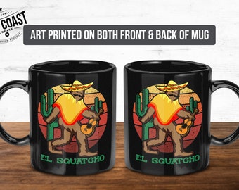 Taza de café El Squatcho Bigfoot Hunter: regalo criptozoológico