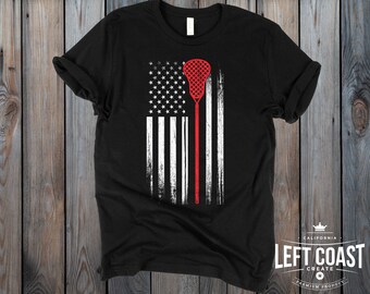 Camiseta con la bandera de lacrosse: camiseta patriótica de lacrosse