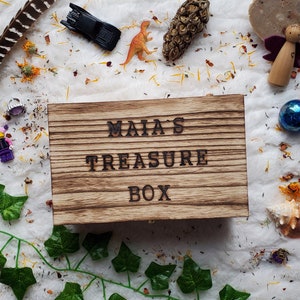 Pre-built or Hand-built Custom Name Treasure Box, Toy Box, Collection Box, Nature Storage, Kids Box, Nature Box, Pirate Box, Lego Box