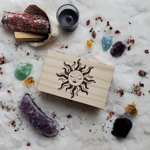 Pre-built or Hand-built Wooden Sun Box, Tarot Oracle Card Box, Crystal Gem Box, Jewelry Box, Metaphysical Box, Alter Storage Box
