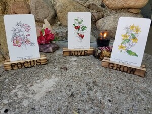 Support En Bois Pour Cartes De Tarot - Avec Rainures Phases De Lune - Pour Autel, Décoration Wiccan - 20.3 Cm
