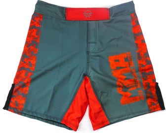 MMA gray and Red shorts / short red MMA - Cam pixel from S to XL