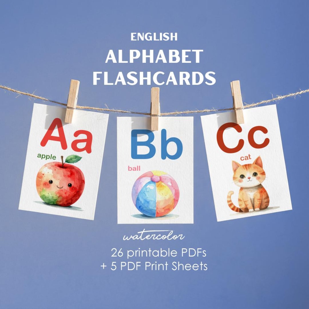 Printable Alphabet Flashcards for Toddlers A–Z | ABC Cards for ...