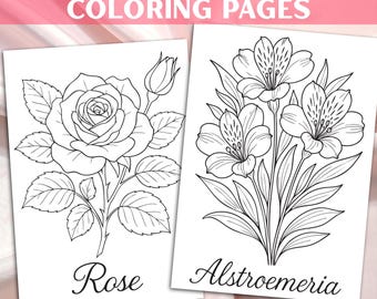 Coloriages de fleurs botaniques pour adultes - 16 fichiers PDF à imprimer pour soulager le stress en pleine conscience