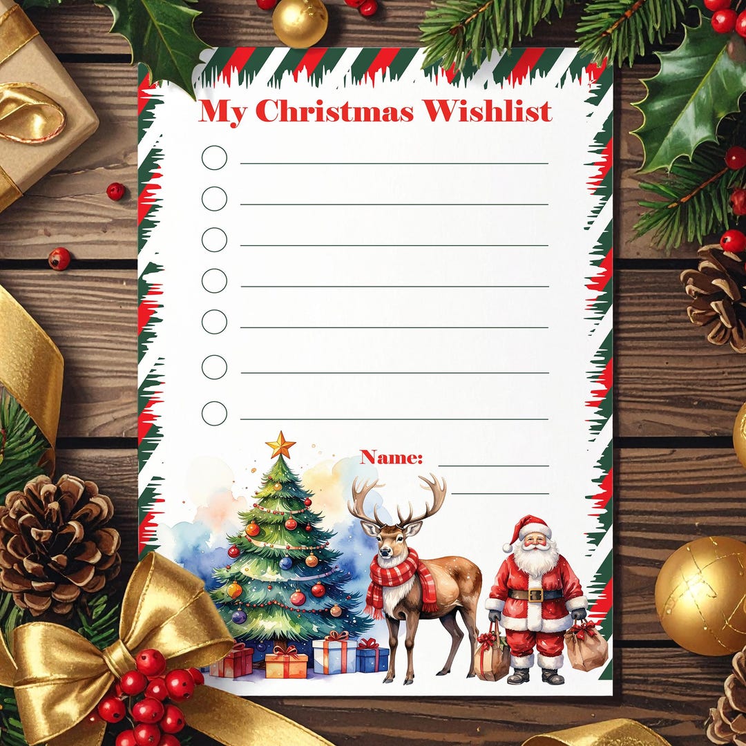 Printable Christmas Wish List Template | Holiday Planner PDF & PNG ...